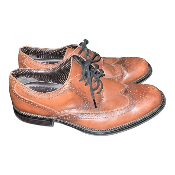 Mens Dockers Wycliff Tan Wing Tip Dress Shoes Brown Size 10 M 90–28722‎ Preppy - Picture 5 of 9